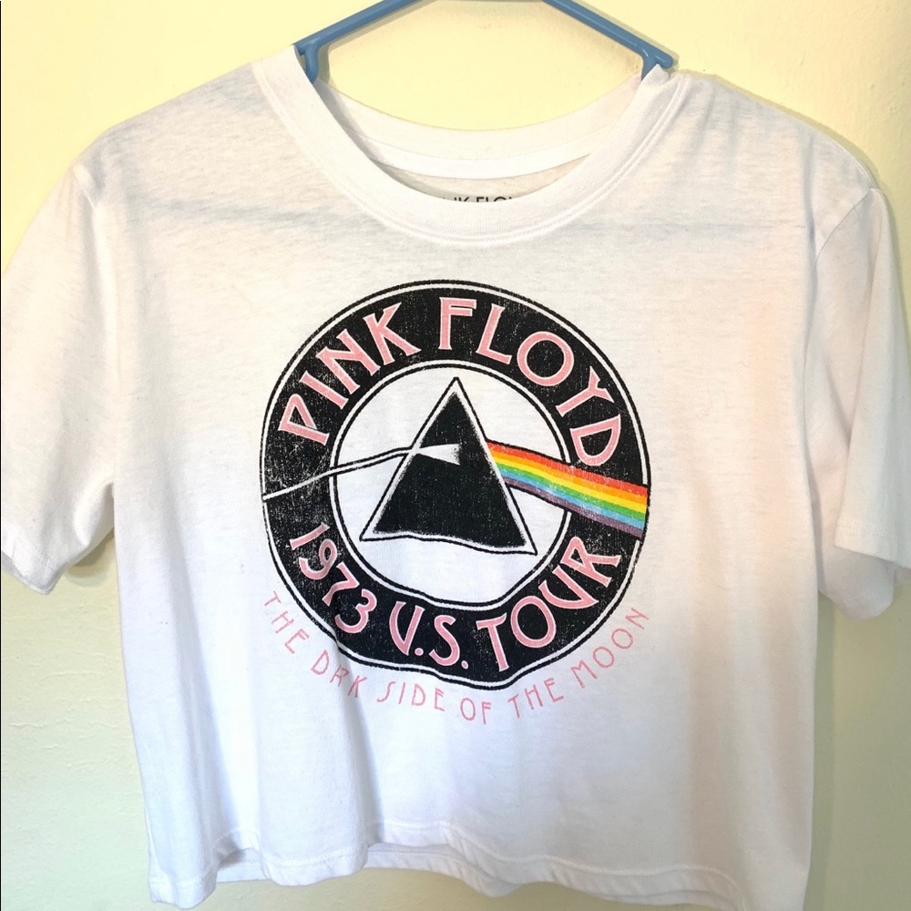 Pink Floyd White Cropped Tee (Size M)